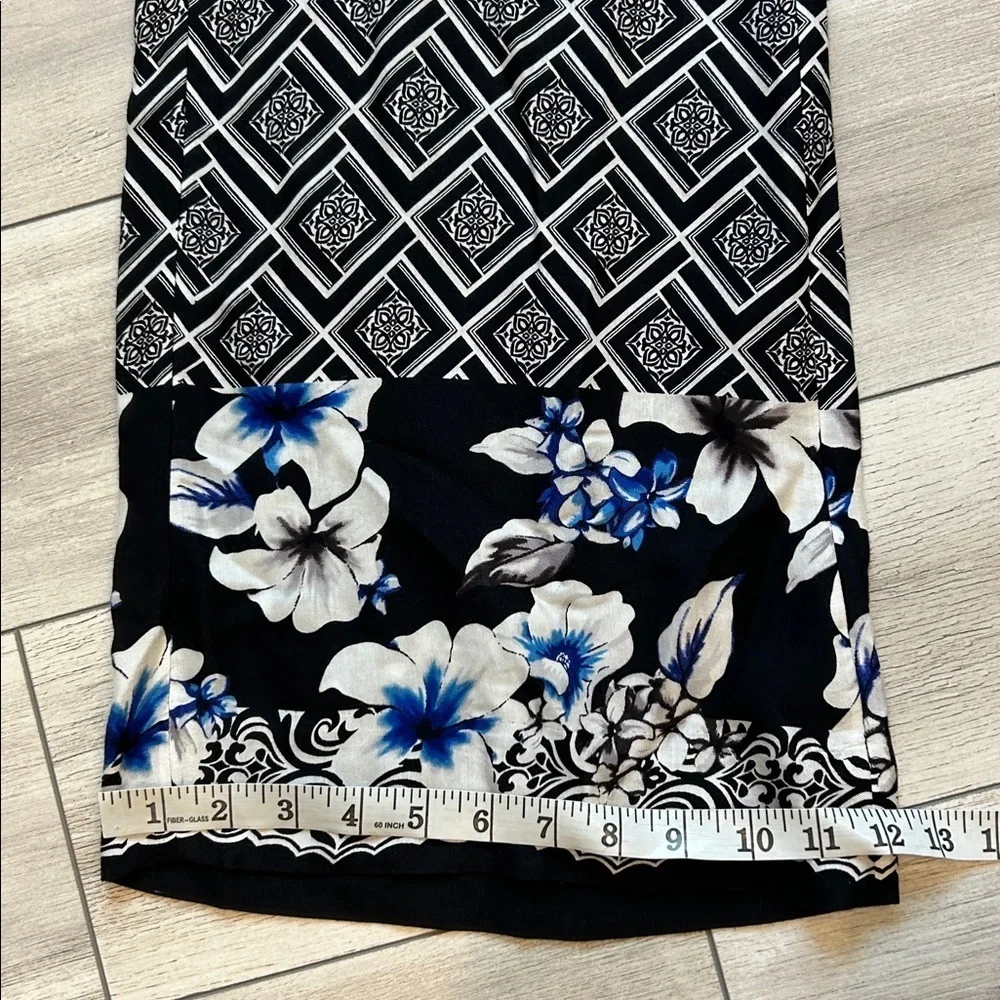 WHBM wide leg polyester pants size 00 blue black